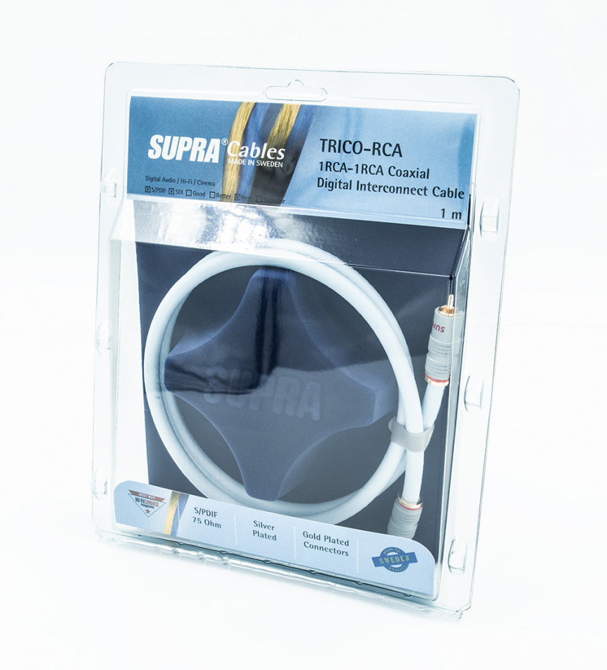 Supra Trico Coaxial S/PDIF RCA ljudkabel