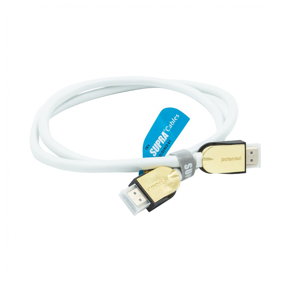 Supra HDMI 2.1 UHD8K, HDMI-kabel med stöd för 8K HDR, vit