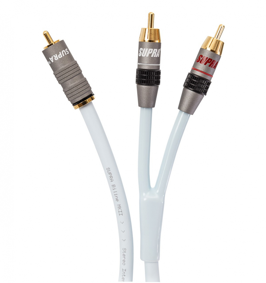 Supra Y-Link, subwooferkabel, is-blå