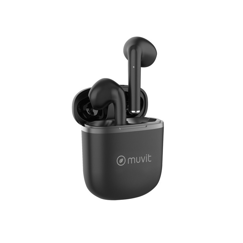 Muvit Pure trådlösa in-ear hörlurar, svarta