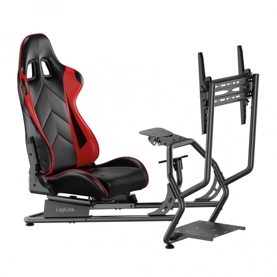 LogiLink Racing Cockpit, racingstol med skärmfäste 32-50 tum