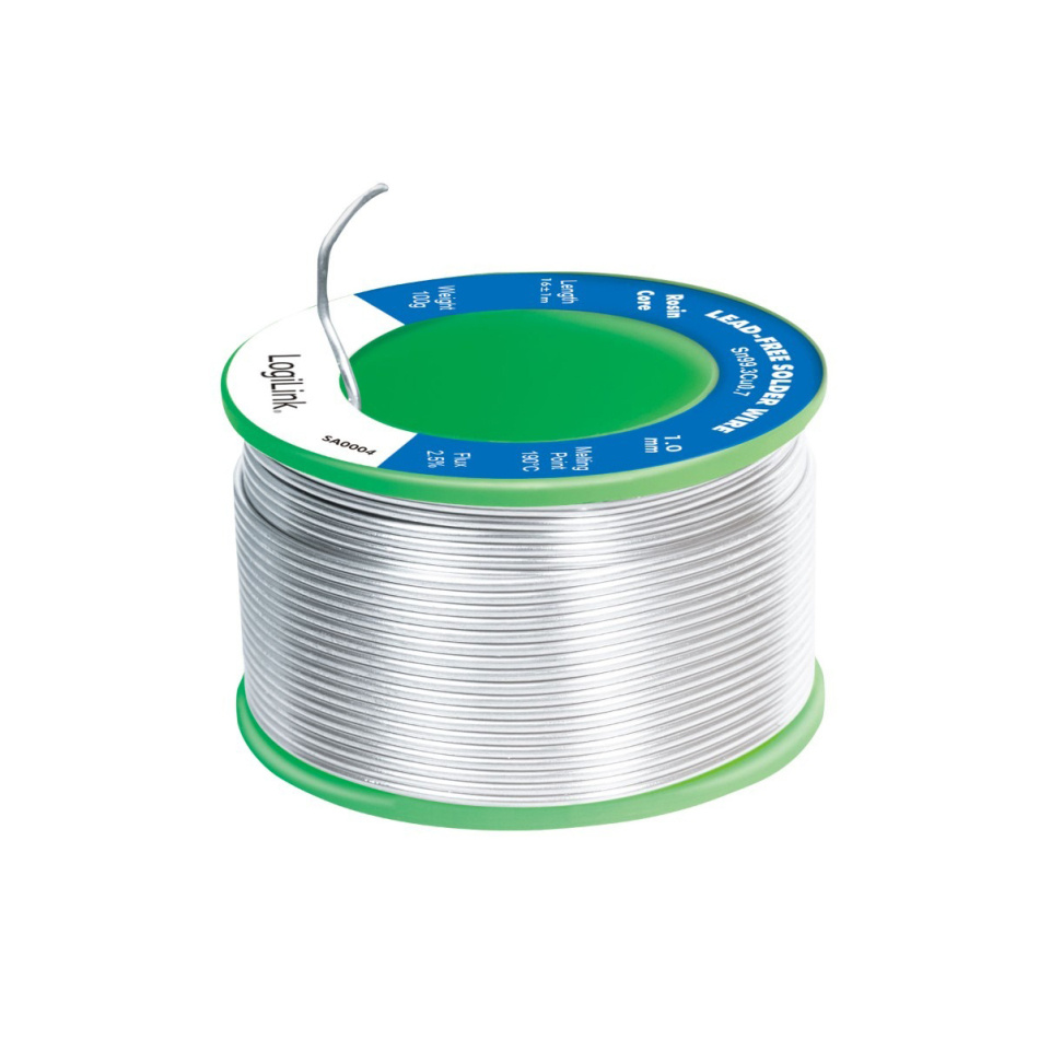 LogiLink SA0004 blyfritt lödtenn, 1.00mm 100 gram
