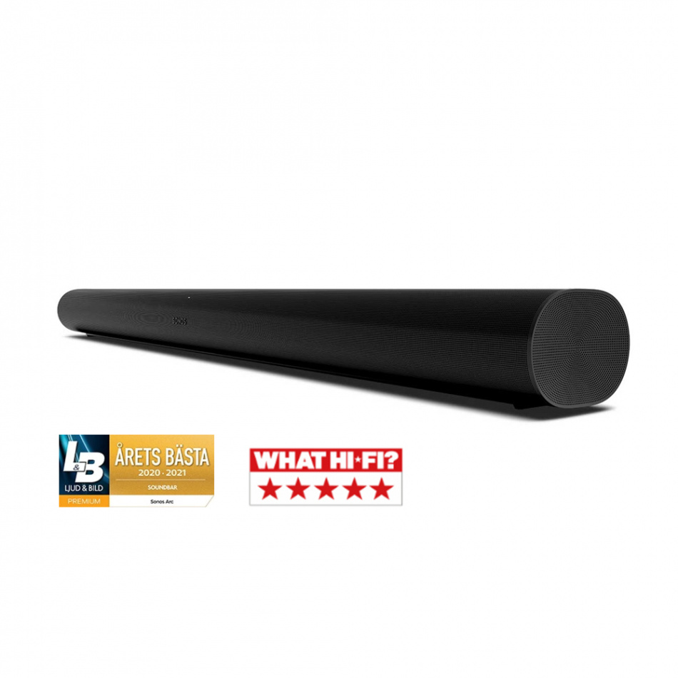 Sonos Arc soundbar med Dolby Atmos, AirPlay 2 & röststyrning, svart