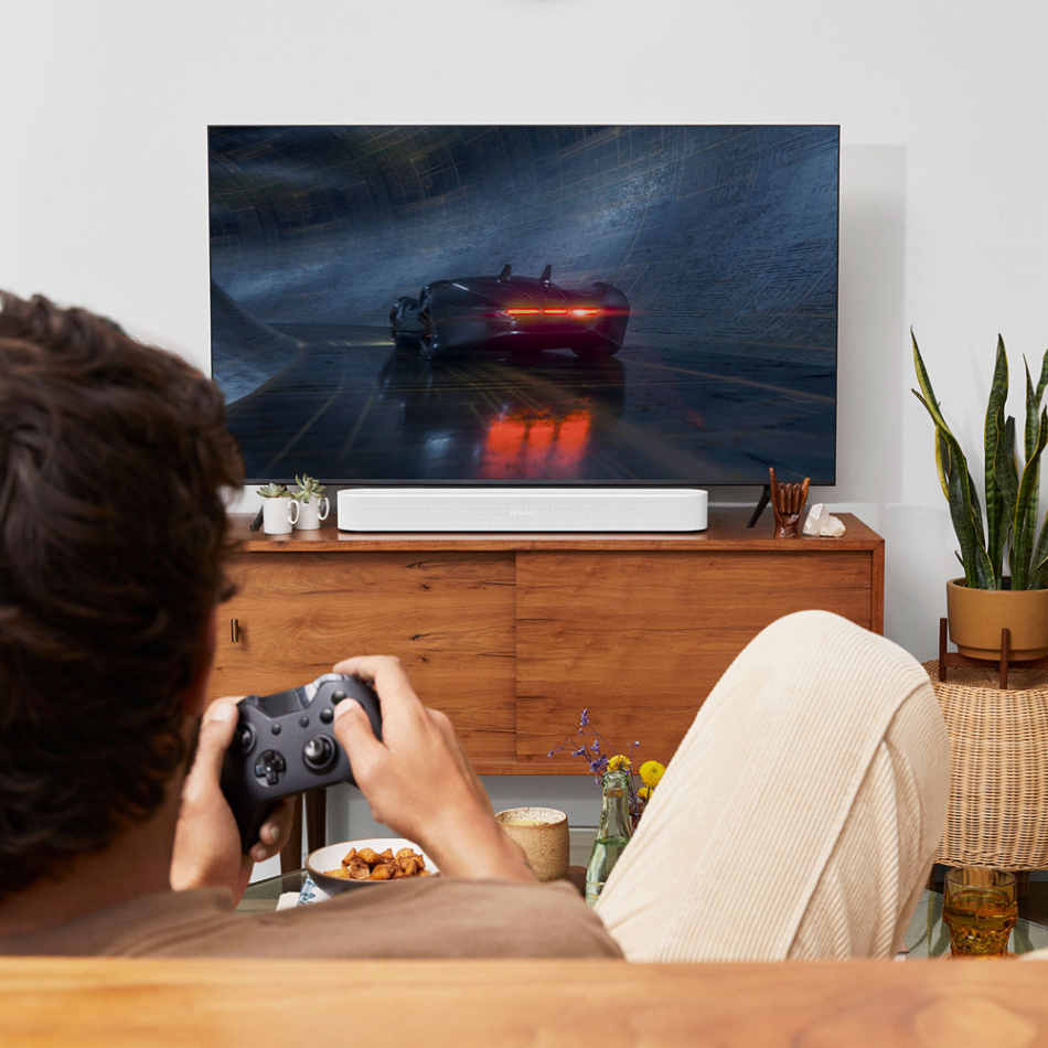 Sonos Beam (gen 2) soundbar med Dolby Atmos, AirPlay 2 & röststyrning, vit