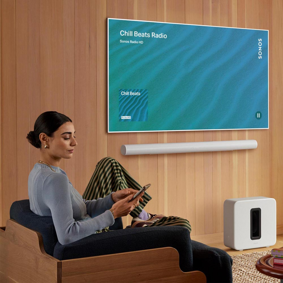 Sonos Sub (gen.4) trådlös subwoofer med Trueplay, vit