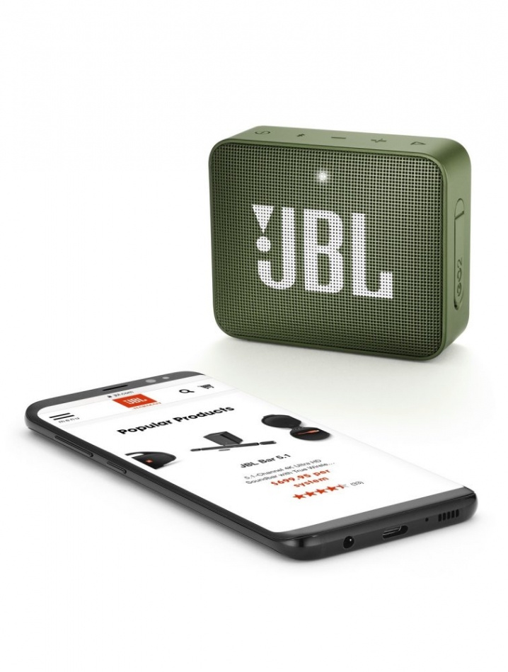 JBL Go2, portabel Bluetooth-högtalare, grön