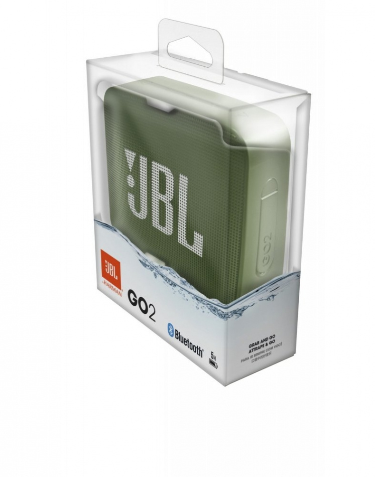 JBL Go2, portabel Bluetooth-högtalare, grön