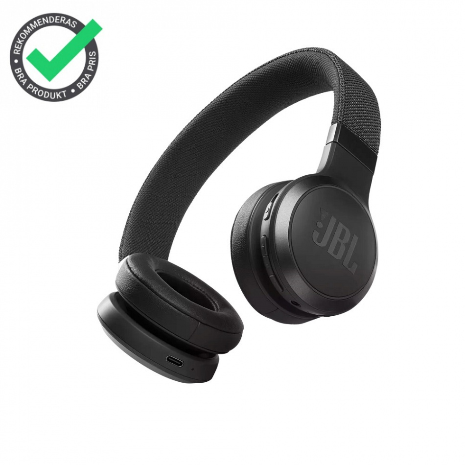 JBL Live 460NC on-ear hörlurar med Bluetooth & brusreducering, svart