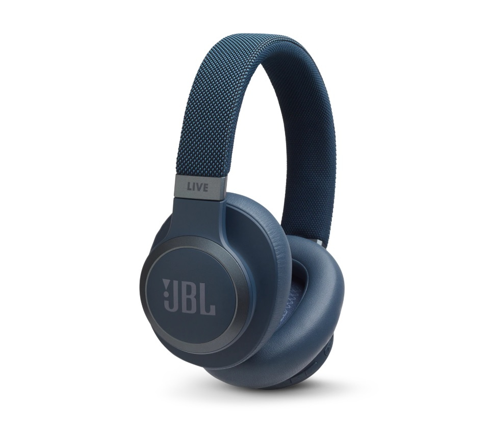 JBL LIVE 650BTNC Over-Ear hörlurar med röststyrning & brusreducering, blå