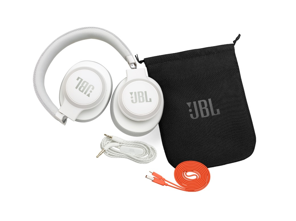 JBL LIVE 650BTNC Over-Ear hörlurar med röststyrning & brusreducering, vit