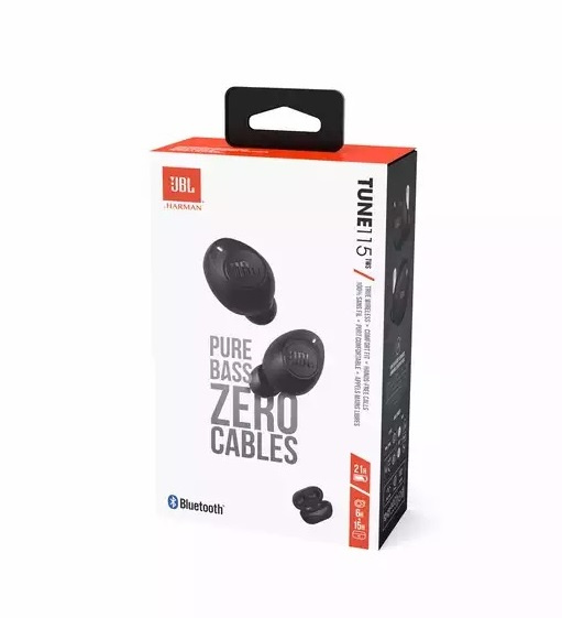 JBL Tune 115 True Wireless in-ear hörlurar med Bluetooth, vit