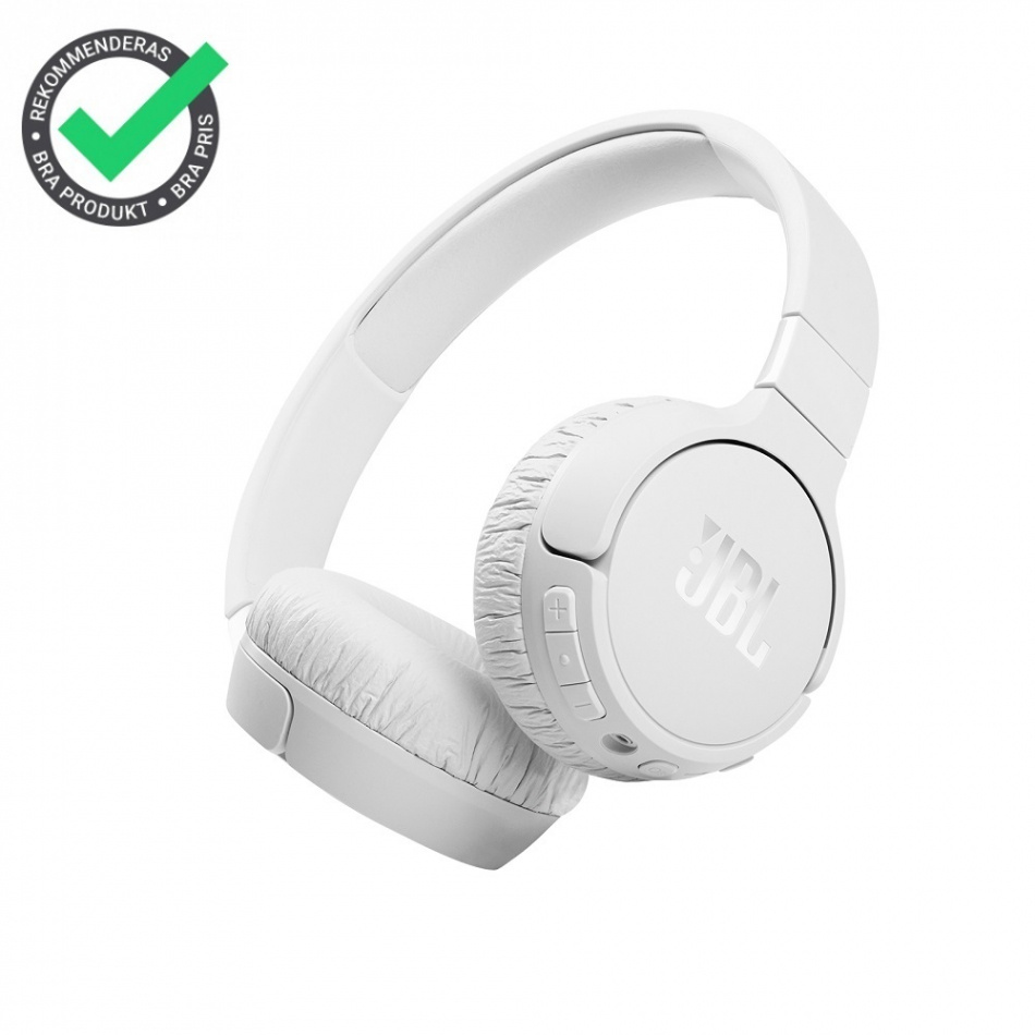 JBL Tune 660NC on-ear hörlurar med Bluetooth, brusreducering & Pure Bass, vit