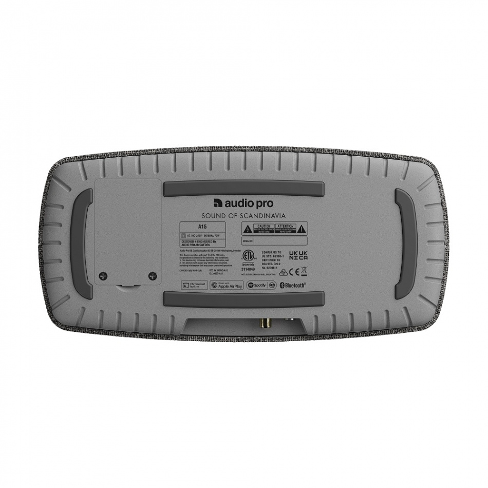 Audio Pro A15 med Chromecast, AirPlay 2 & Bluetooth, mörkgrå