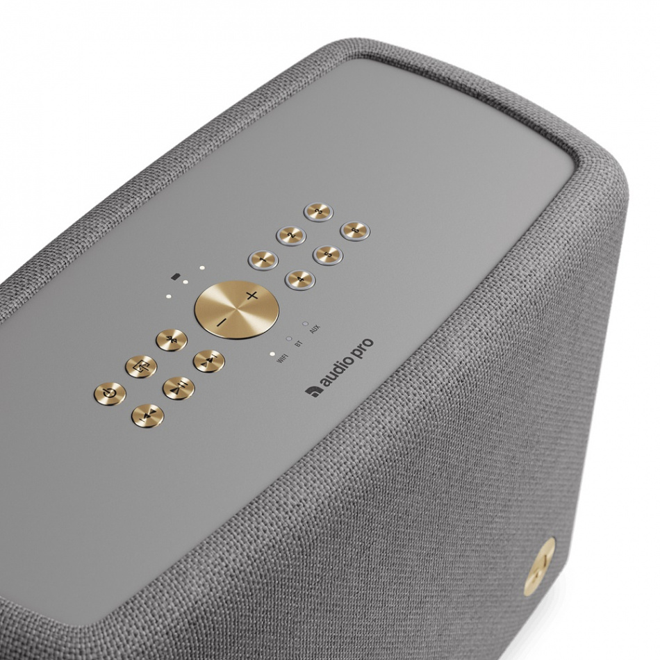 Audio Pro A15 W, IPX2 Wifi-högtalare powered by WiiM med Chromecast & AirPlay 2, mörkgrå