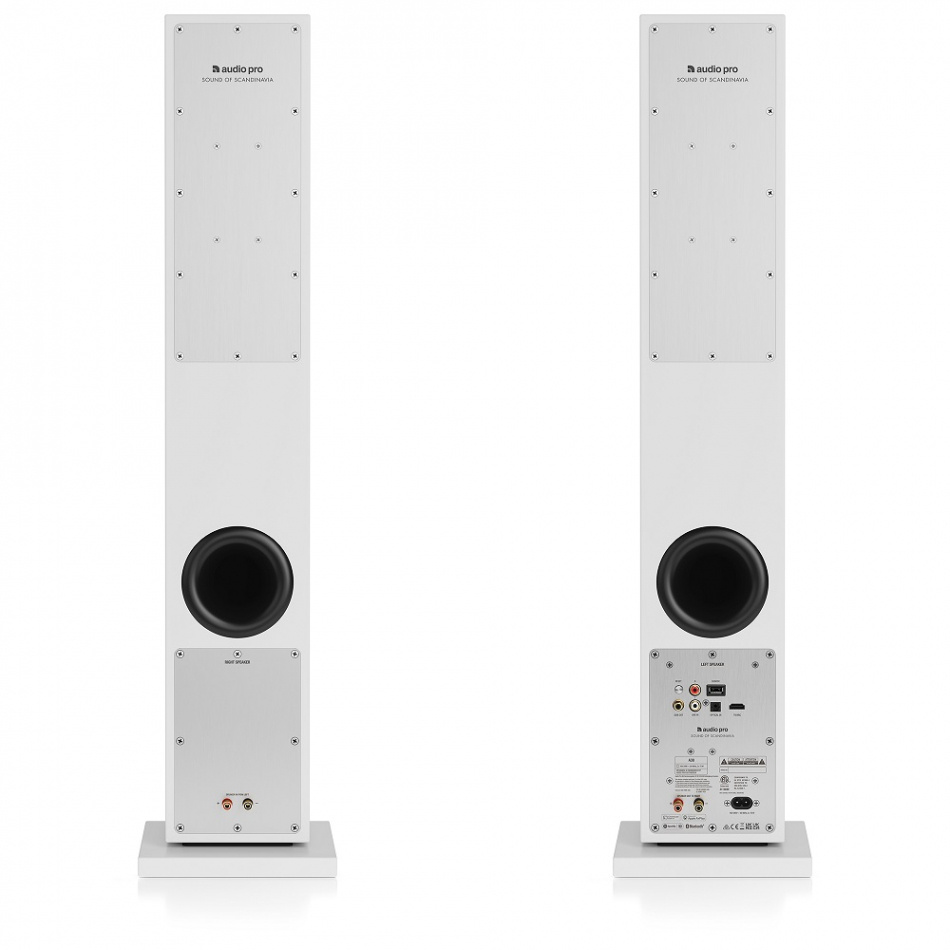 Audio Pro A38 med HDMI ARC & Wifi, vitt par Returexemplar