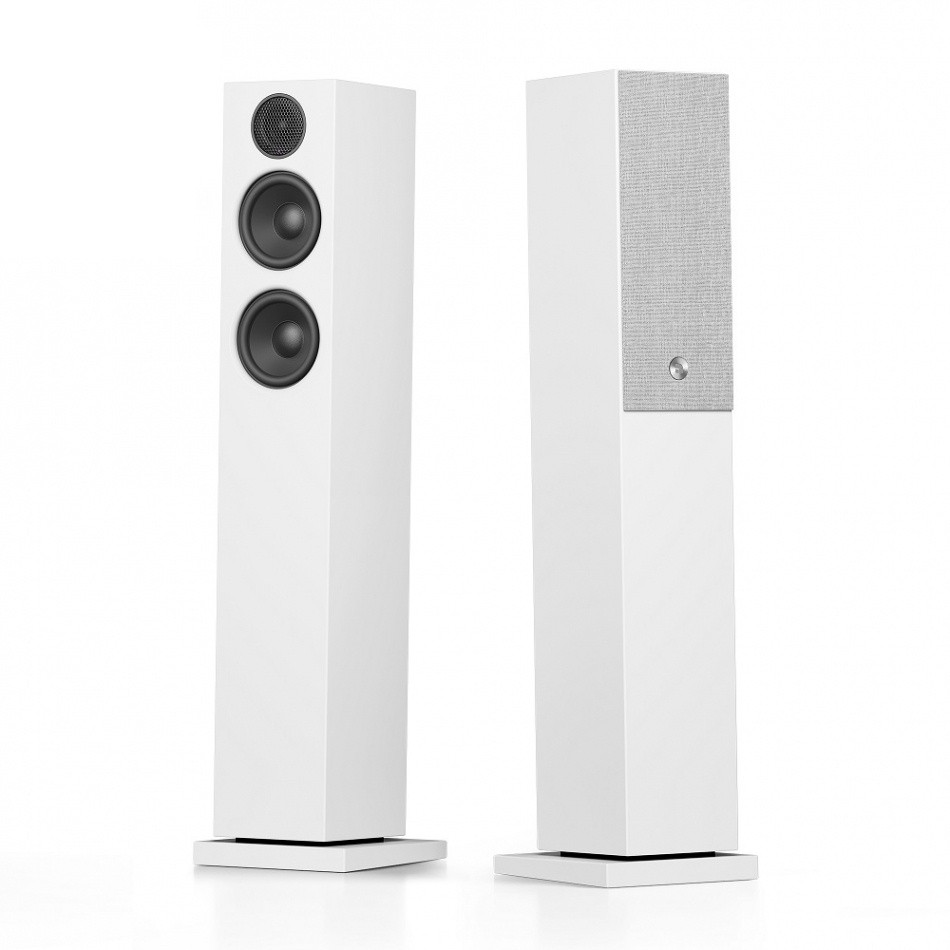 Audio Pro A38 aktiva golvhögtalare med HDMI ARC, Bluetooth & Wifi, vitt par