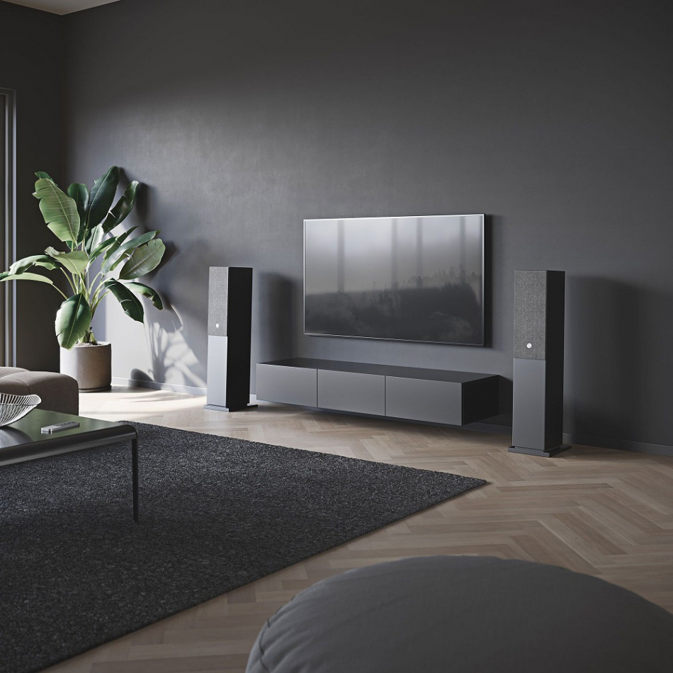 Audio Pro A48 aktiva golvhögtalare med HDMI ARC, Bluetooth & Wifi, svart par