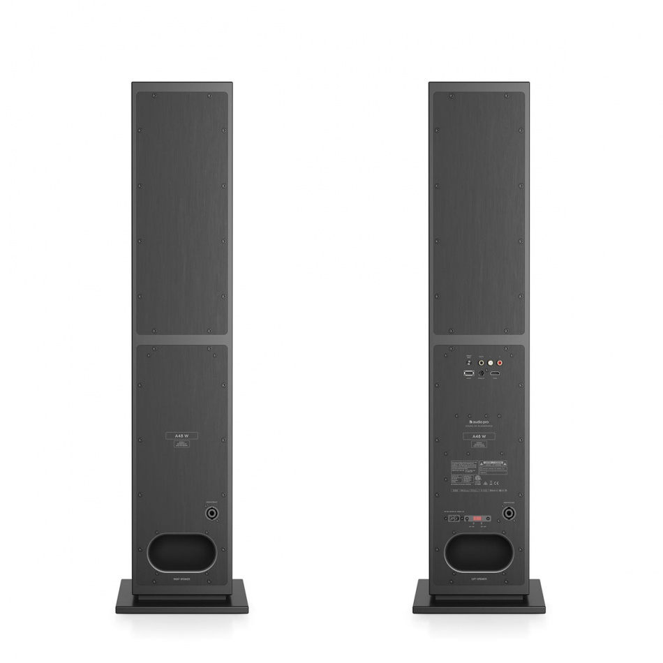 Audio Pro A48 W streaminghögtalare powered by Linkplay med HDMI ARC, svart par