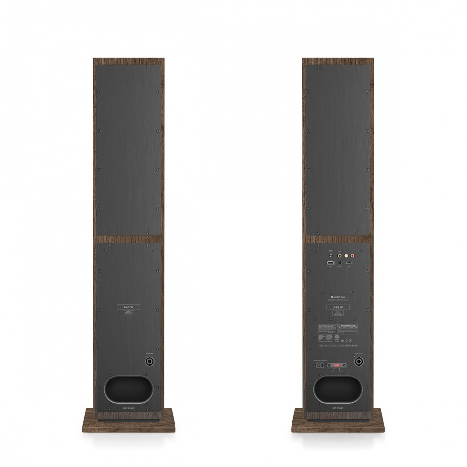 Audio Pro A48 W streaminghögtalare powered by Linkplay med HDMI ARC, valnöt par