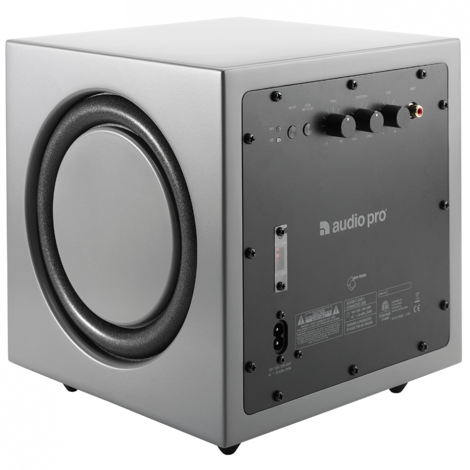 Audio Pro Addon C-Sub, aktiv subwoofer med Wifi, grå