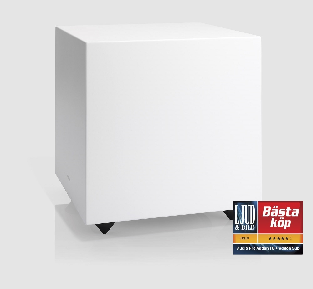 Audio Pro Addon Sub, aktiv subwoofer vit