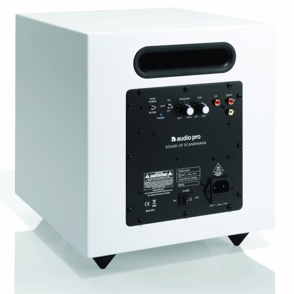 Audio Pro Addon Sub, aktiv subwoofer vit