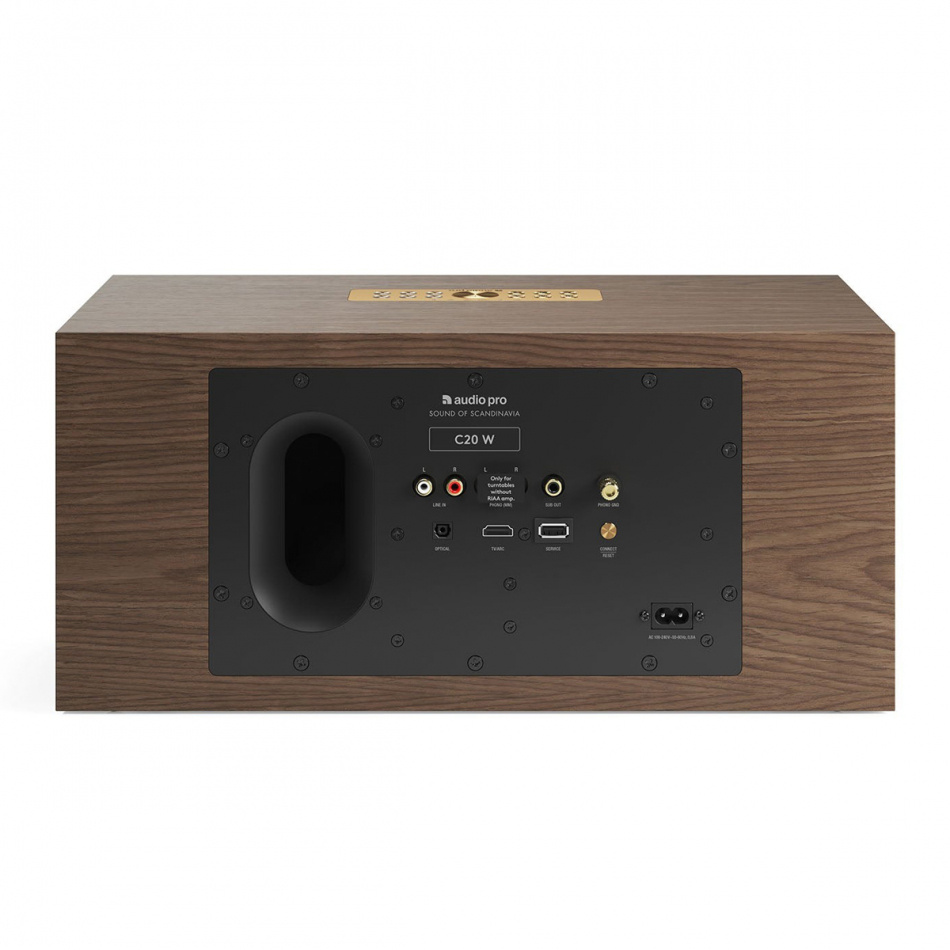 Audio Pro C20 W Wifi-högtalare powered by Linkplay med Chromecast & AirPlay 2, valnöt