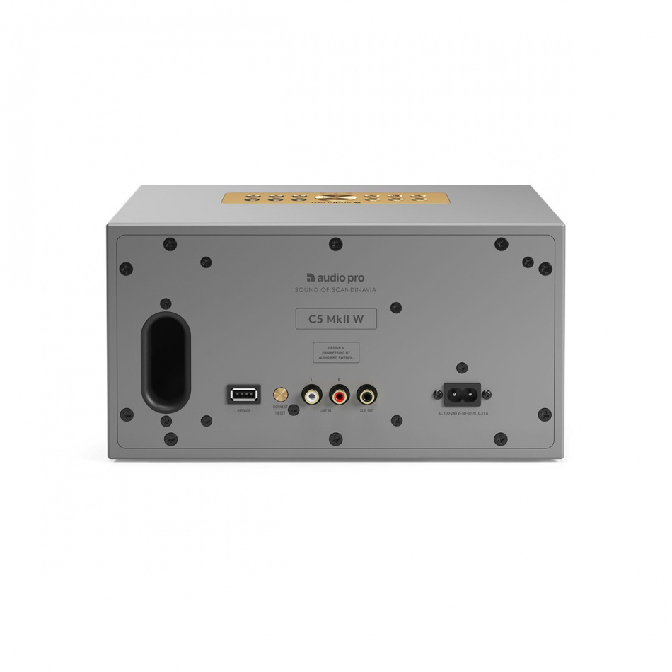 Audio Pro C5 MKII W Wifi-högtalare powered by WiiM med Chromecast & AirPlay 2, grå