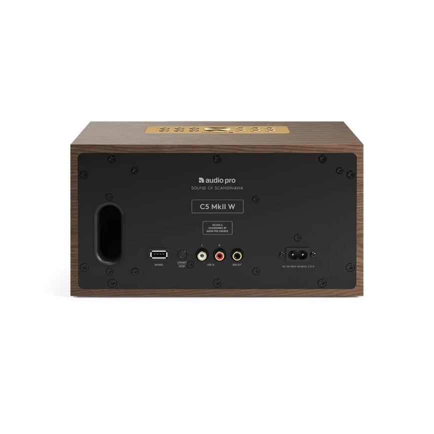 Audio Pro C5 MKII W Wifi-högtalare med Chromecast & AirPlay 2, valnöt
