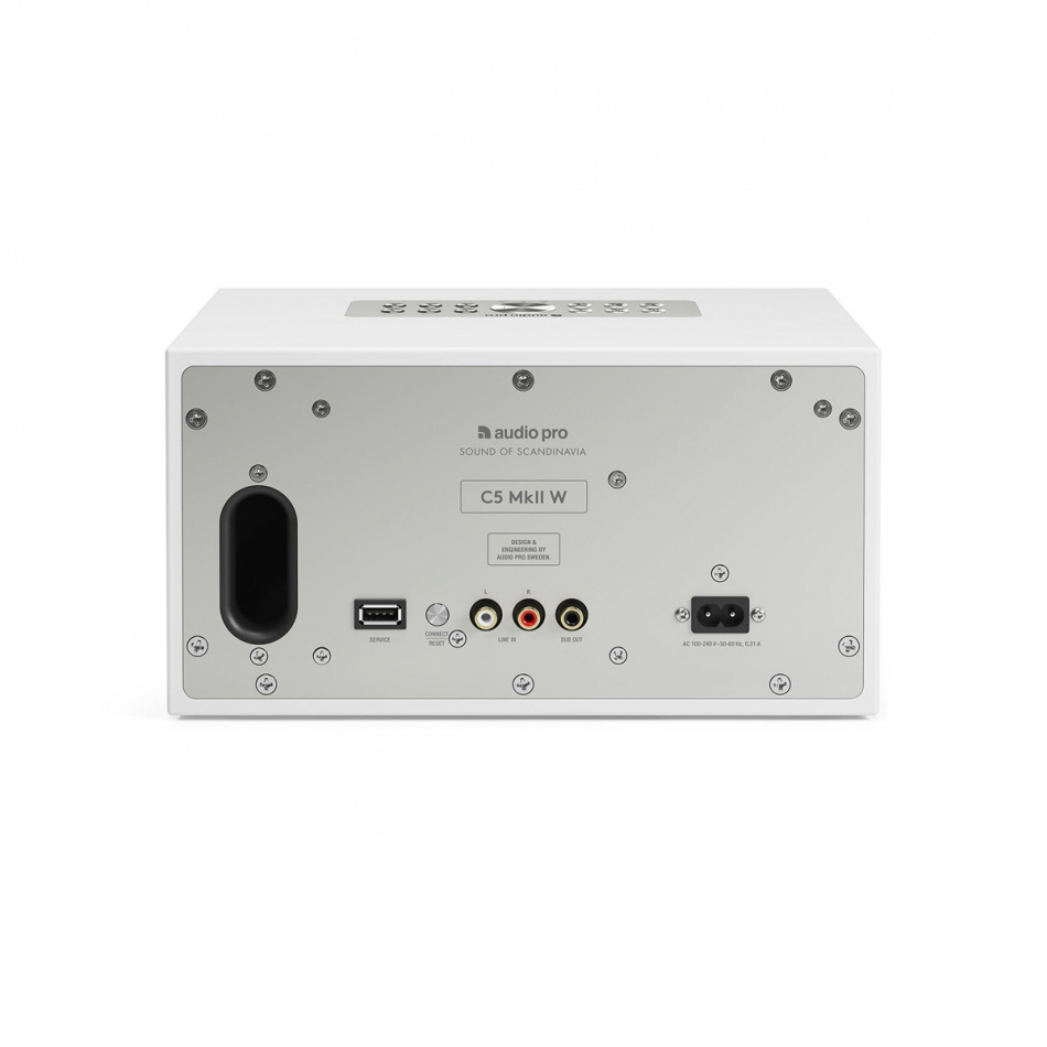 Audio Pro C5 MKII W Wifi-högtalare powered by Linkplay med Chromecast & AirPlay 2, vit