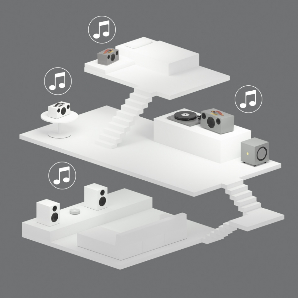 Audio Pro D-1 Aktiv Wifi-högtalare, grå