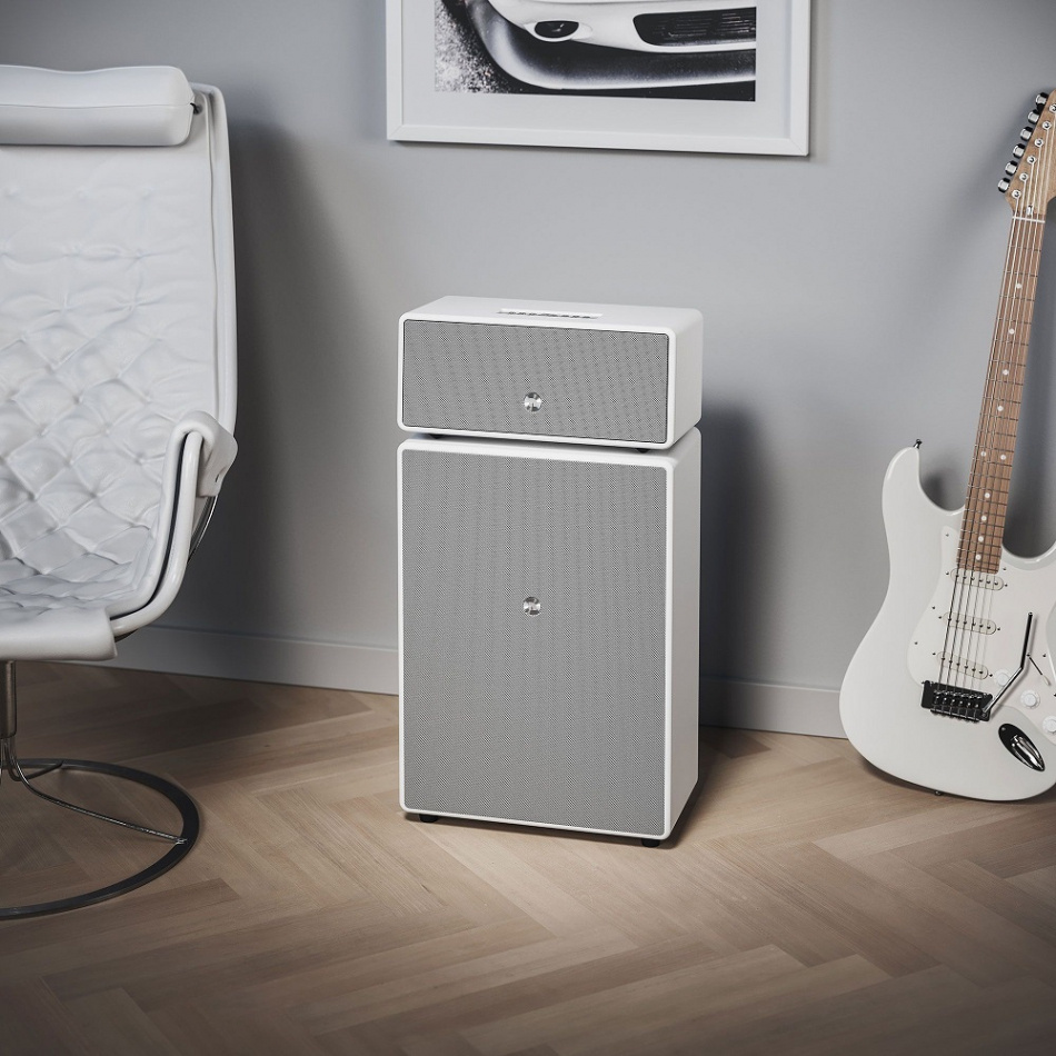 Audio Pro Drumfire II, aktiv Wifi-högtalare med Chromecast & AirPlay 2, vit