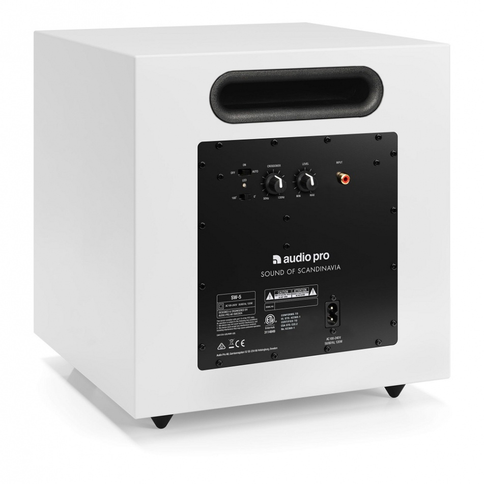 Audio Pro SW-5 aktiv subwoofer, vit Returexemplar