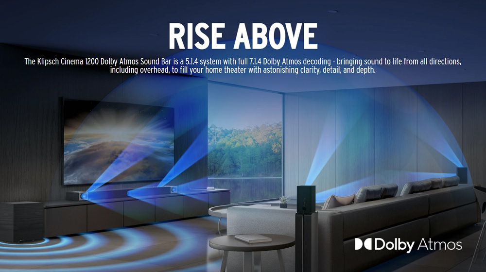 Klipsch Cinema 1200 soundbar med Dolby Atmos, 8K & Spotify Connect