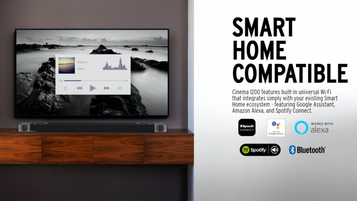 Klipsch Cinema 1200 soundbar med Dolby Atmos, 8K & Spotify Connect