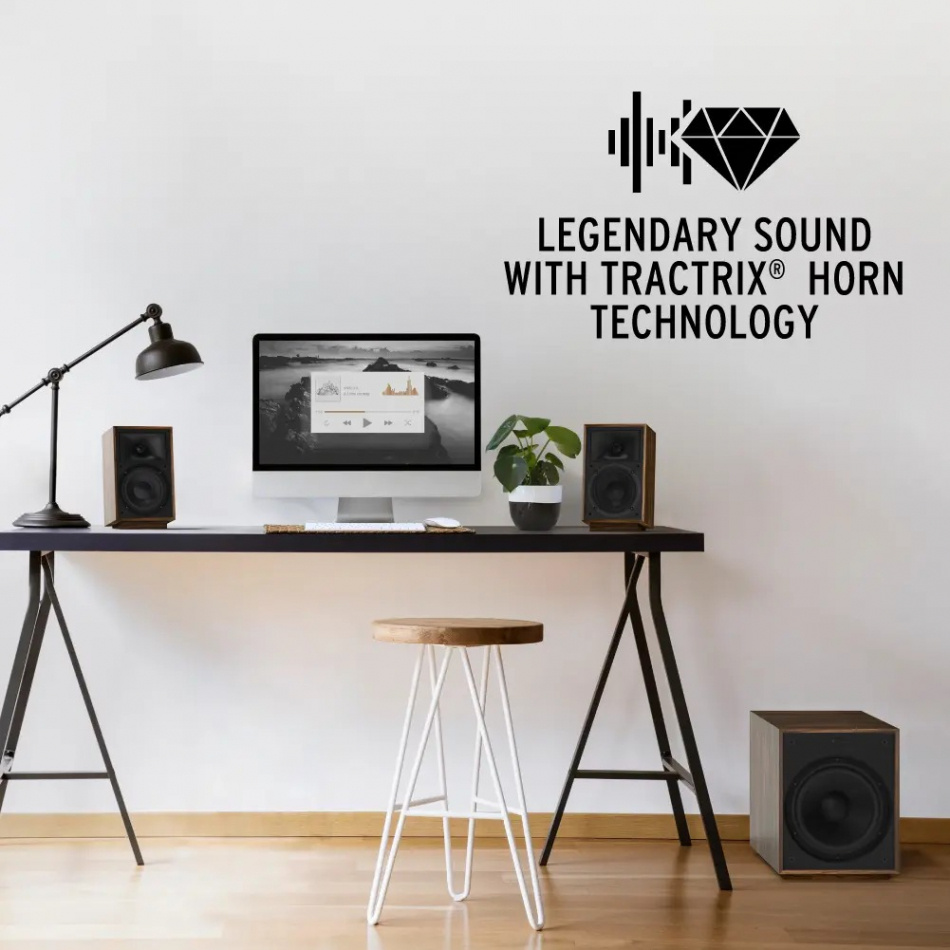 Klipsch ProMedia Heritage 2.1, aktivt högtalarsystem med Bluetooth valnöt 