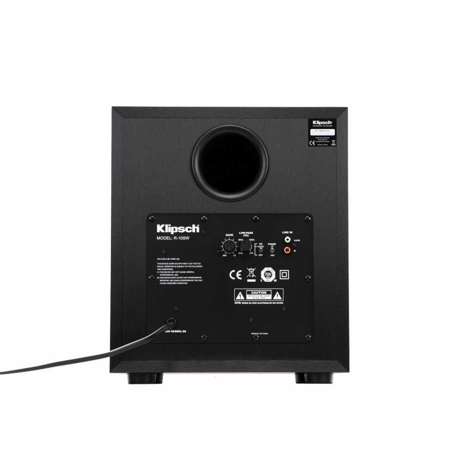 Klipsch R-10SW, aktiv subwoofer svart