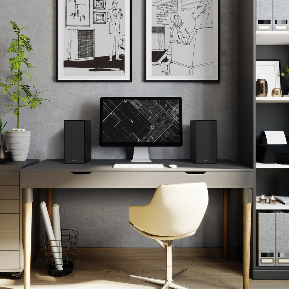 Klipsch R-40PM aktiva högtalare med Bluetooth, RIAA-steg & DAC, svart par