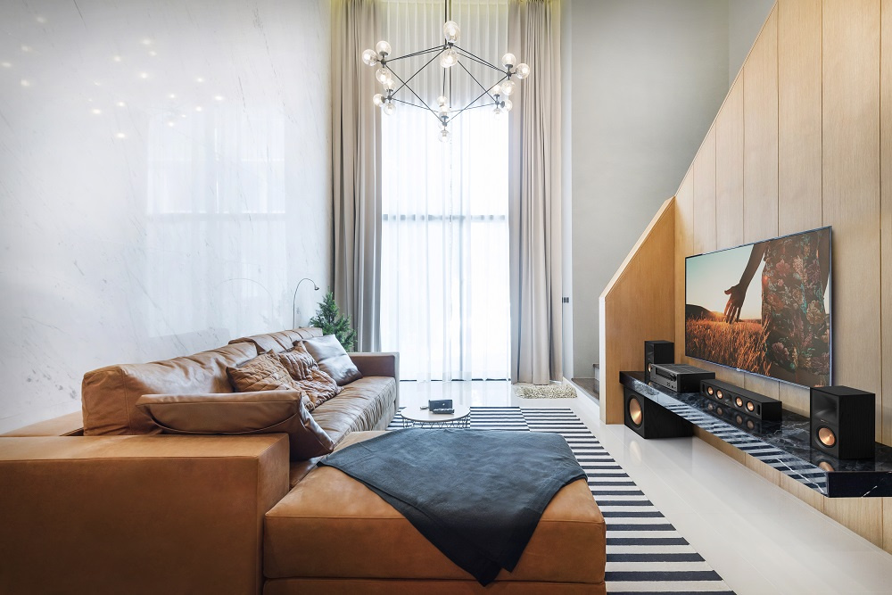 Klipsch R-50M hornladdade stativhögtalare, svart par Returexemplar