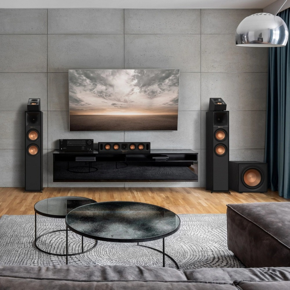 Klipsch R-600F hornladdade golvhögtalare, svart par