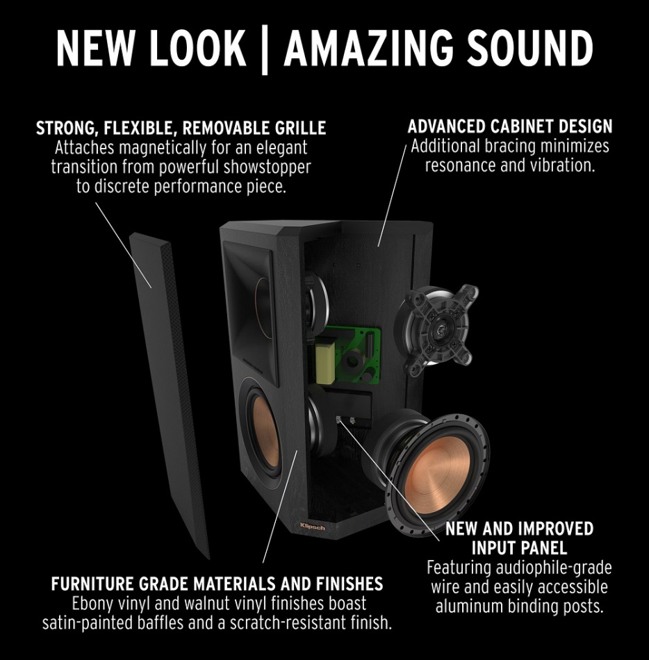 Klipsch RP-502S II hornladdade surroundhögtalare, valnöt par