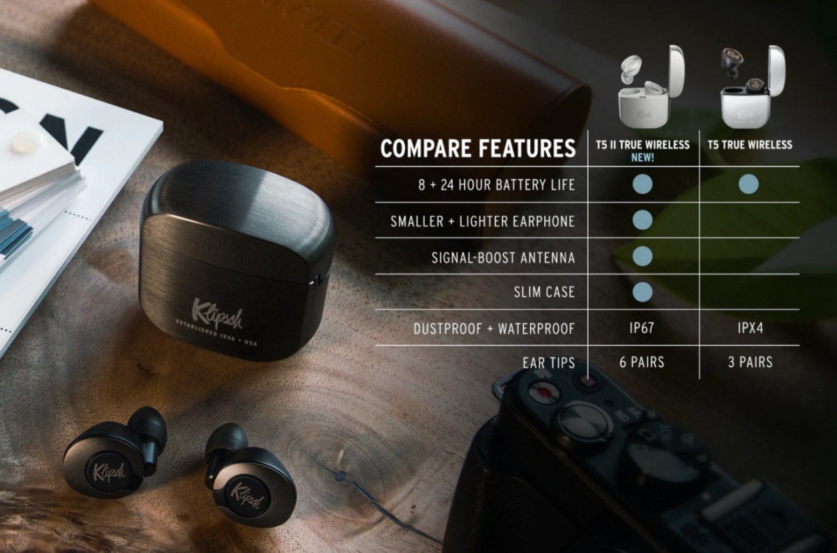 Klipsch T5 II True Wireless in-ear hörlurar, Silver