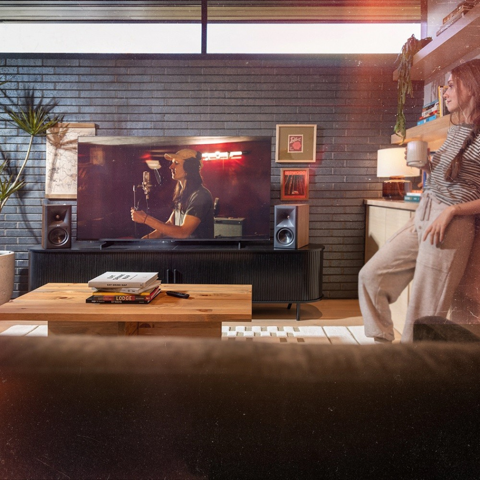 Klipsch The Fives II aktiva streaminghögtalare med HDMI & Dolby Atmos, valnöt par