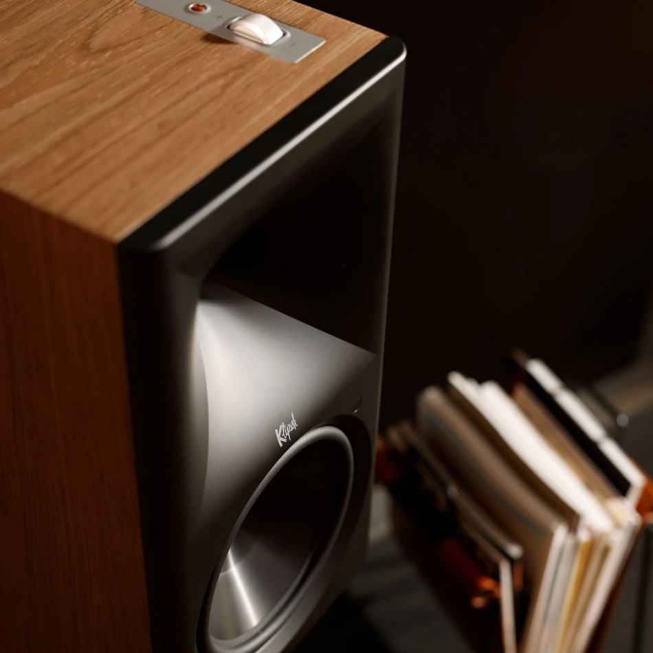Klipsch The Nines II streaminghögtalare med HDMI, Dolby Atmos & Dirac Live, valnöt par