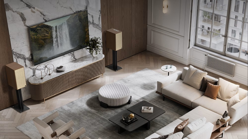 Klipsch The Nines aktiva Bluetooth-högtalare med HDMI ARC, valnöt Returexemplar