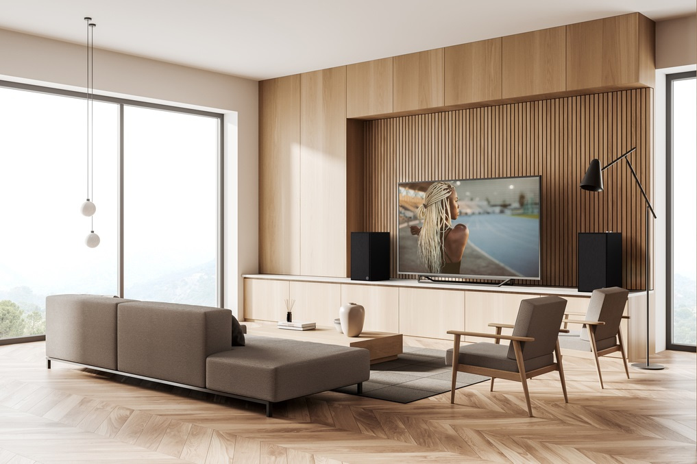 Klipsch The Sevens aktiva högtalare med fri WiiM Mini, HDMI ARC, Bluetooth & RIAA, svart