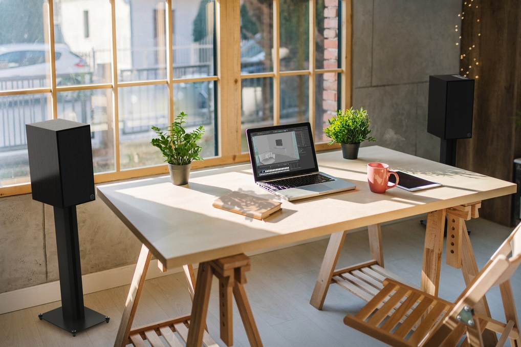 Klipsch The Sevens aktiva högtalare med fri WiiM Mini, HDMI ARC, Bluetooth & RIAA, svart