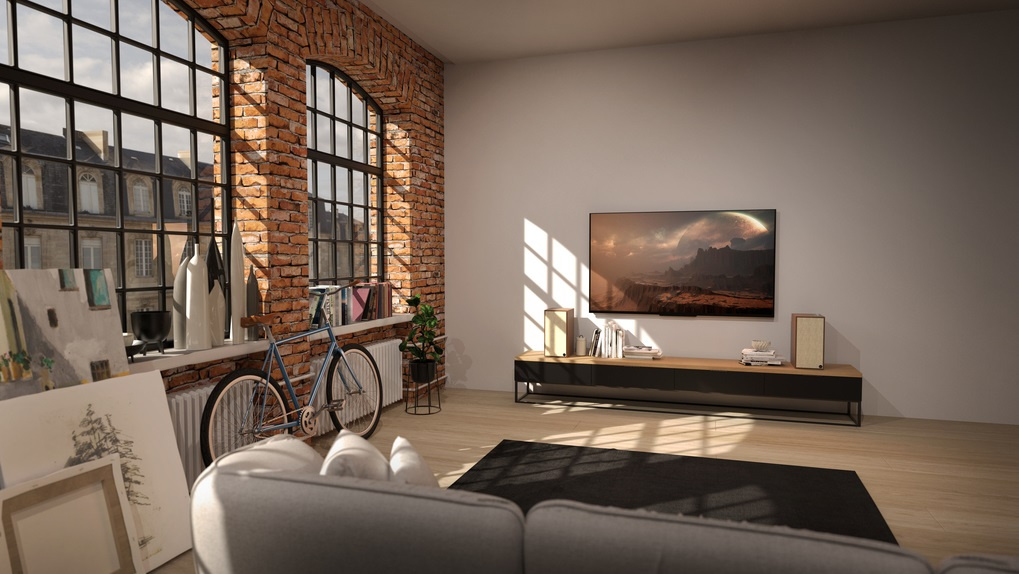 Klipsch The Sevens aktiva högtalare med fri WiiM Mini, HDMI ARC, Bluetooth & RIAA, valnöt