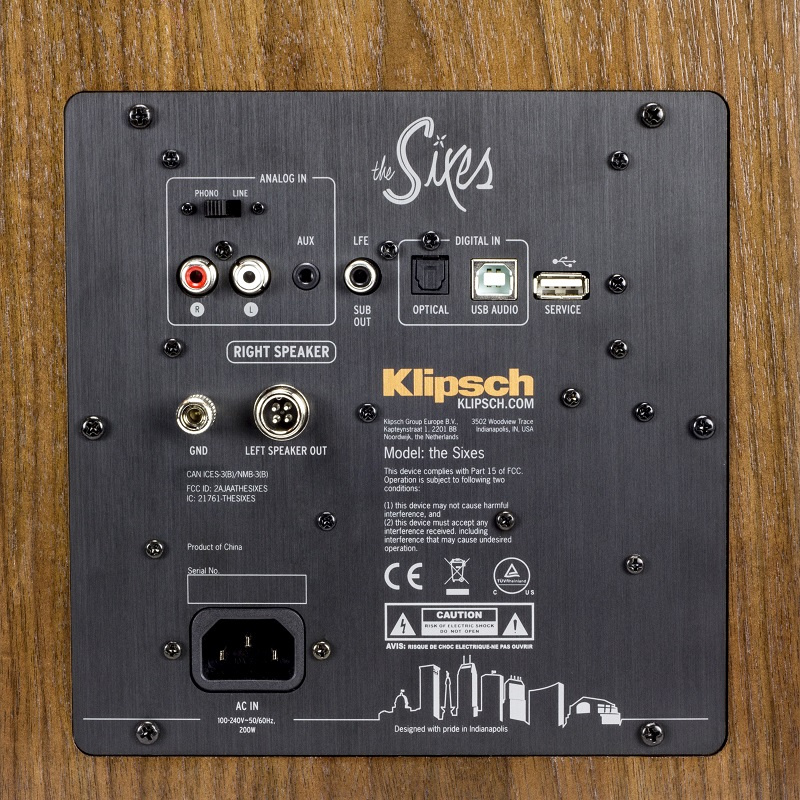 Klipsch The Sixes, aktiva Vintage-högtalare med Bluetooth, valnöt