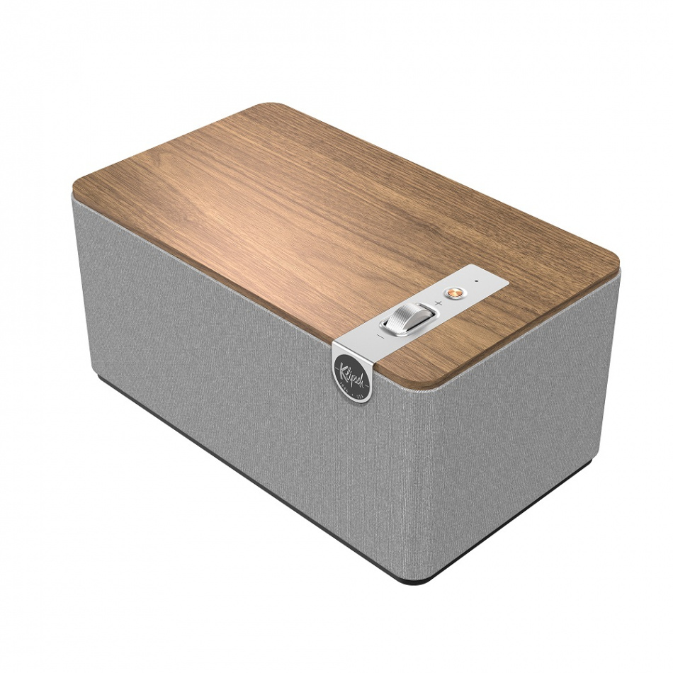 Klipsch The Three Plus aktiv högtalare med Bluetooth & USB-C, valnöt Returexemplar